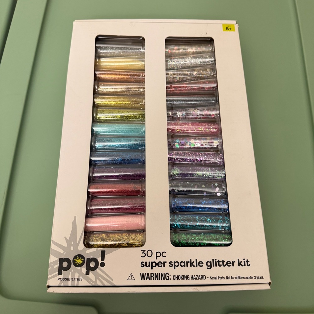 Pop! Possibilities 30‎ pc Super Sparkle Glitter Kit Assorted Colors Shapes NEW